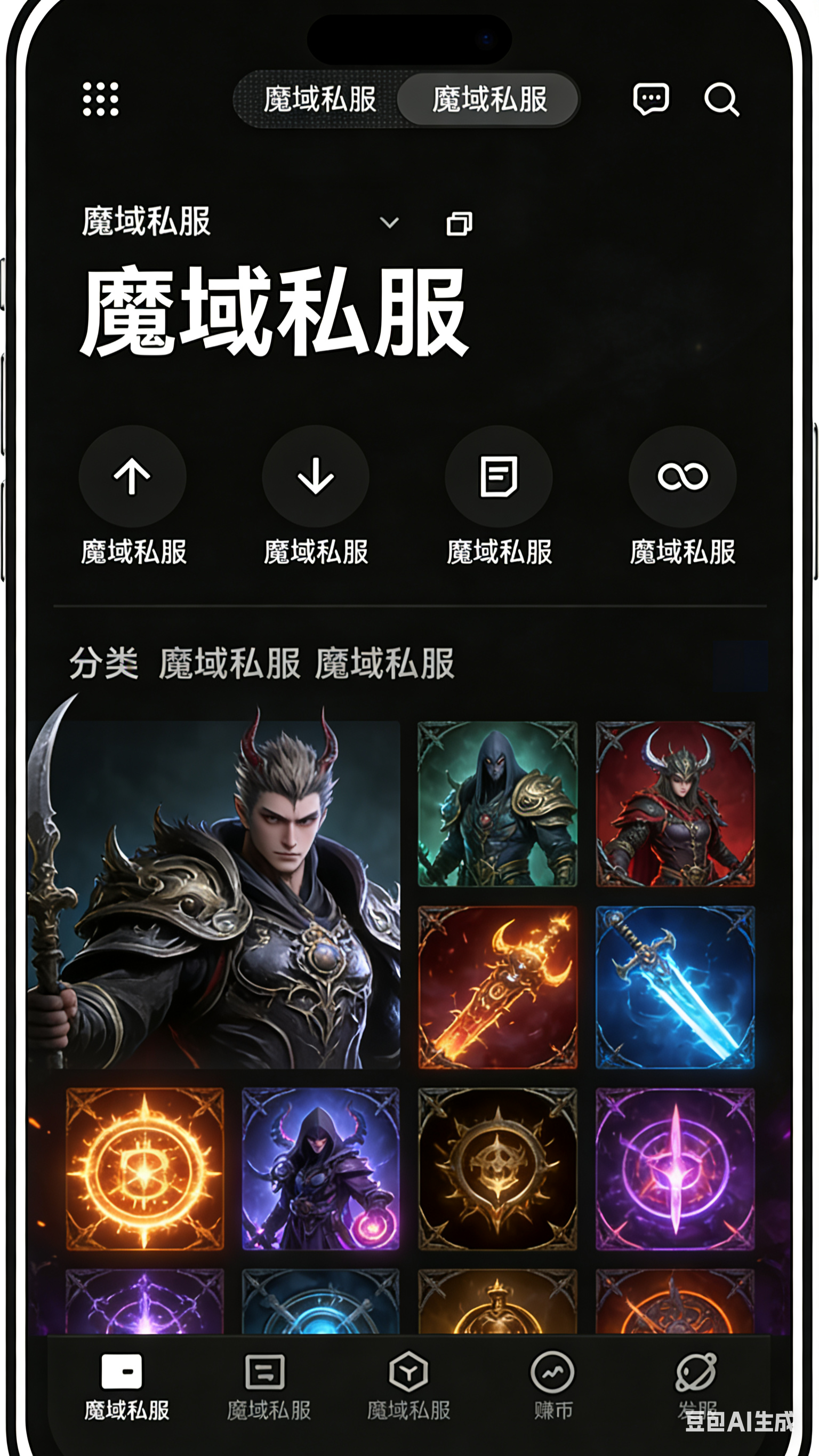 魔域私服账号注册设置面板